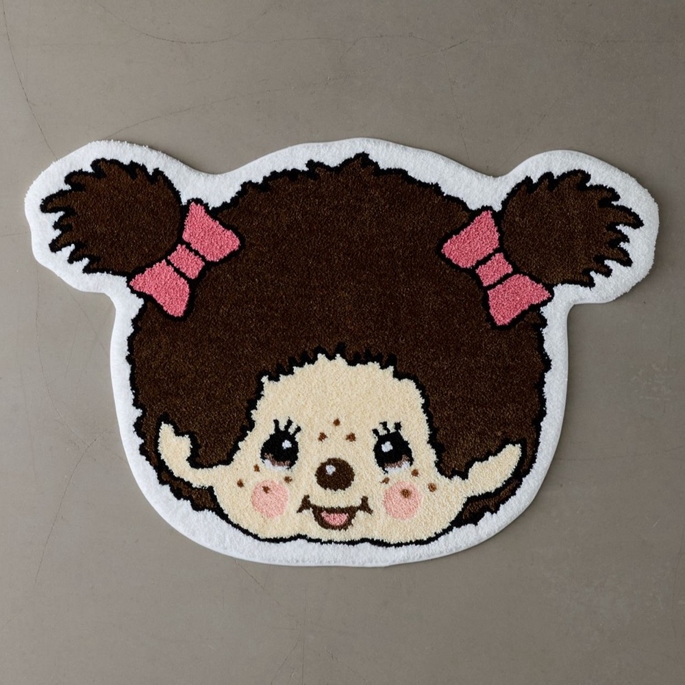 NEW - MONCHHICHI - GIRL HEAD SHAPED AREA RUG